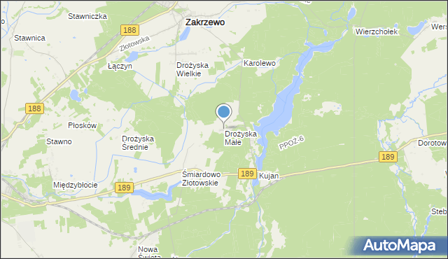 mapa Drożyska Małe, Drożyska Małe na mapie Targeo